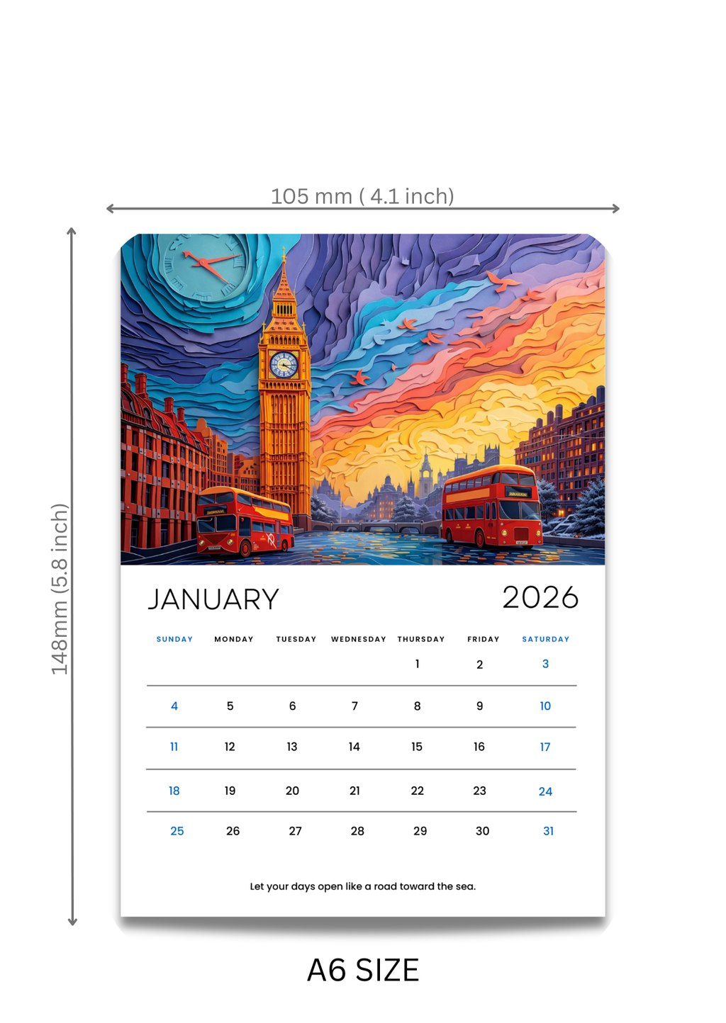 Desk Calendar 2026 with Wooden Easel Stand | Premium Art Calendar with Rounded Corners | Aesthetic Table Calendar for Home, Office & Gifting