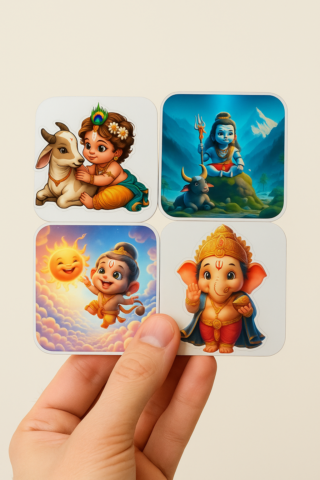 Premium Glossy Fridge Cute Hindu GOD Magnets